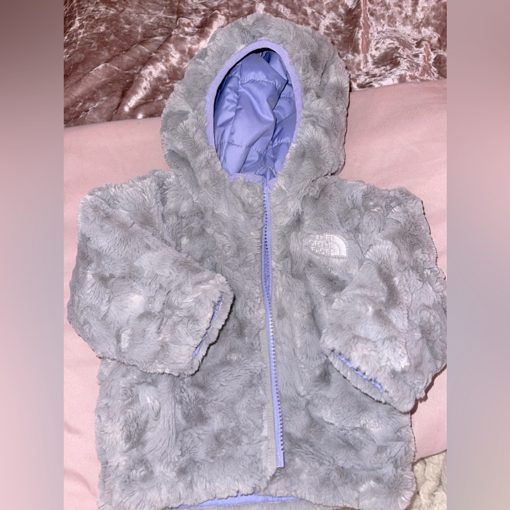 NorthFace coat. Size 3-6 months reversible coat
